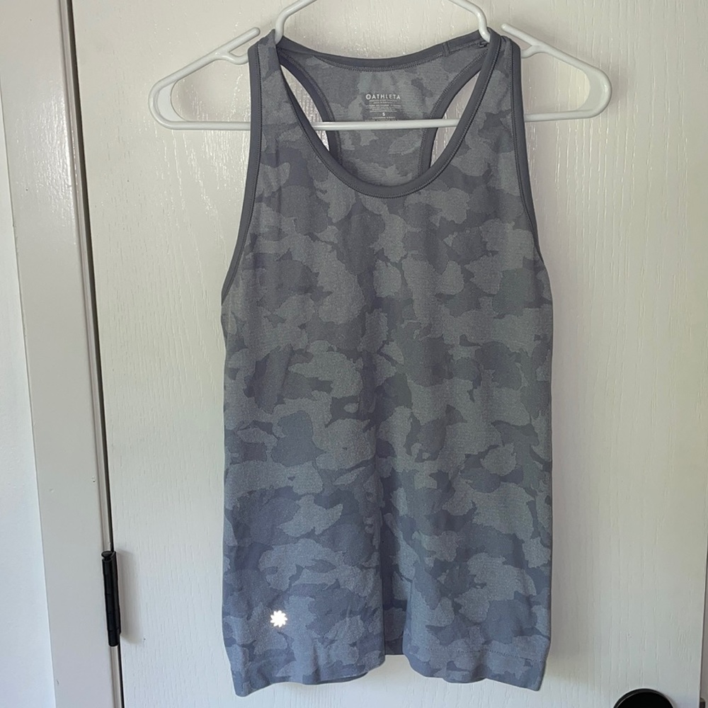 Athleta Momentum Seamless tank, grey camo, size S